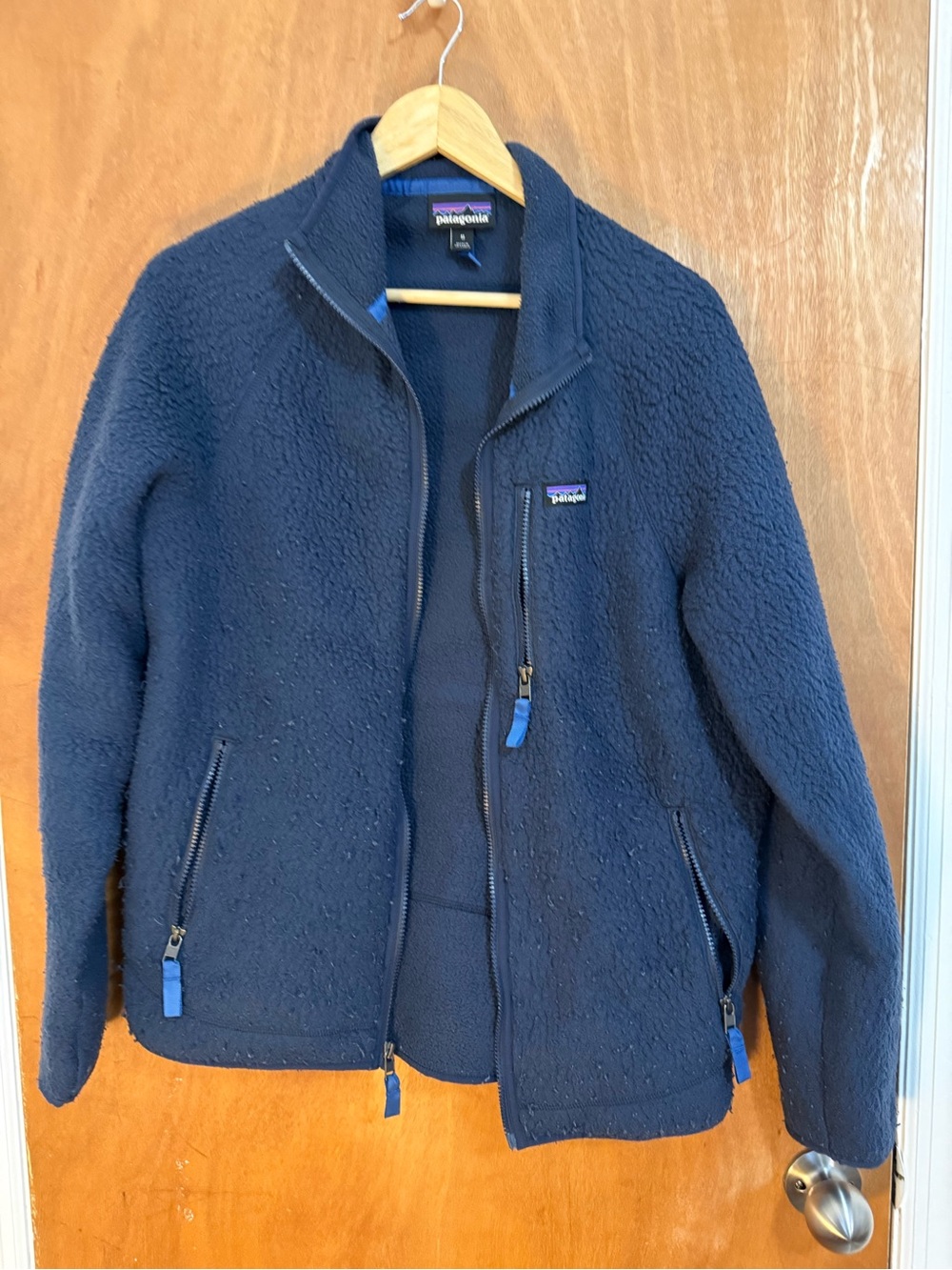 Patagonia Navy Blue Full-Zip Sherpa Jacket